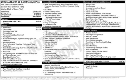 2025 Mazda CX-50 2.5 S Premium Plus Package
