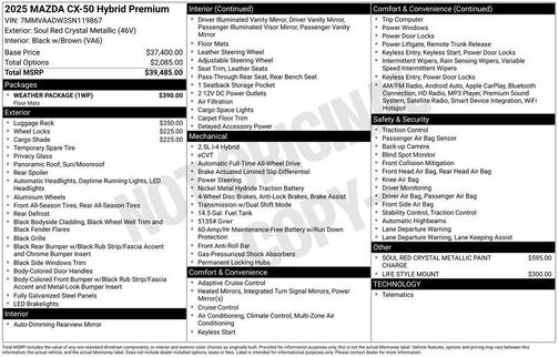 2025 Mazda CX-50 Hybrid Premium Package