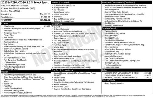 2025 Mazda CX-30 Select