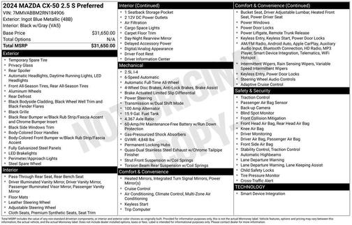 2024 Mazda CX-50 2.5 S Preferred Package