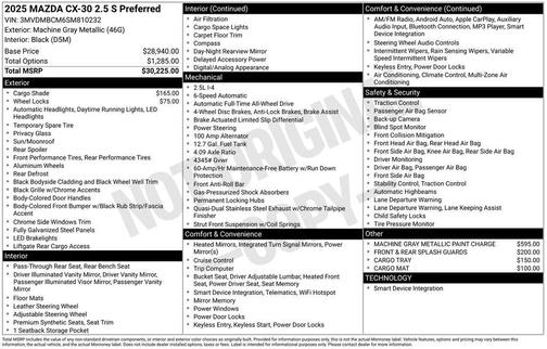 2025 Mazda CX-30 2.5 S Preferred Package