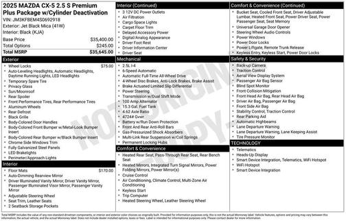 2025 Mazda CX-5 2.5 S Premium Plus Package