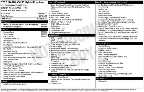 2025 Mazda CX-50 Hybrid Premium Package