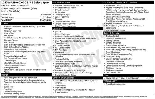 2025 Mazda CX-30 Select