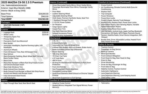 2025 Mazda CX-50 2.5 S Premium Package