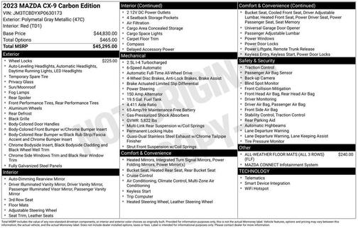 2023 Mazda CX-9 Carbon Edition