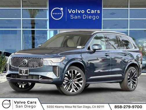 Denim Blue Metallic 2026 Volvo XC90 Plus, B6 AWD Gas (mild hybrid), Gasoline, Bright, 7 Seats