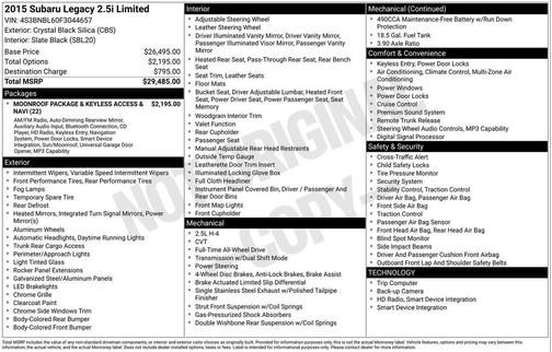 2015 Subaru Legacy Limited