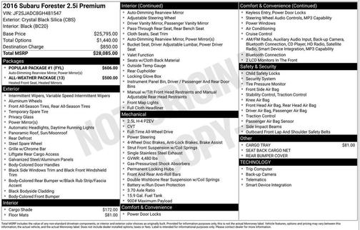 2016 Subaru Forester 2.5i Premium