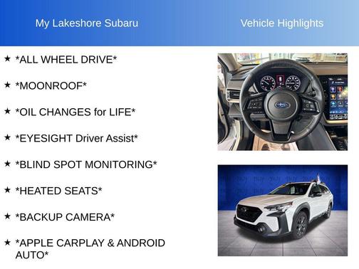 Crystal White Pearl 2025 Subaru Outback Onyx Edition