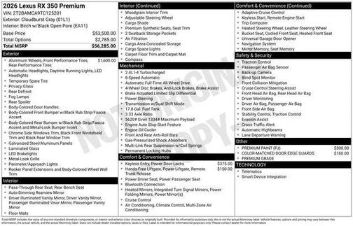 2026 Lexus RX 350 Base