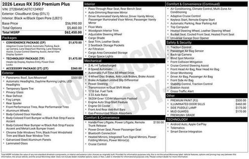2026 Lexus RX 350 Base