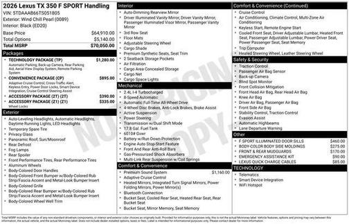 2026 Lexus TX 350 Base