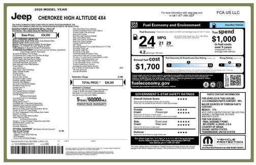 Bright White Clearcoat 2020 Jeep Cherokee High Altitude