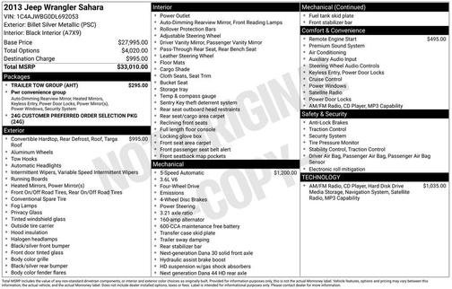 2013 Jeep Wrangler Sahara