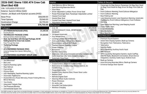 Summit White 2026 GMC Sierra 1500 AT4