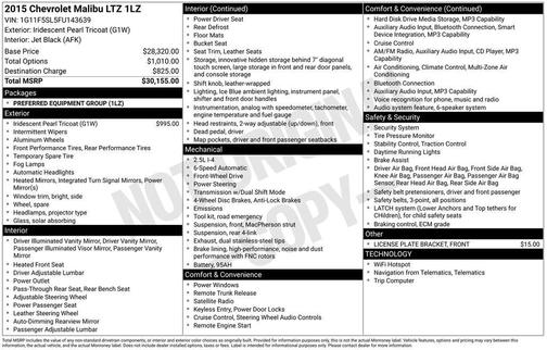 2015 Chevrolet Malibu 1LZ