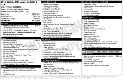 2015 Cadillac SRX Luxury Collection