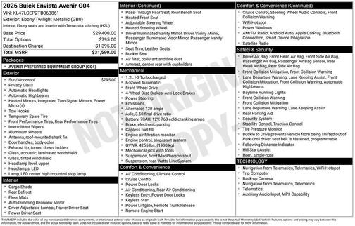 2026 Buick Envista Avenir