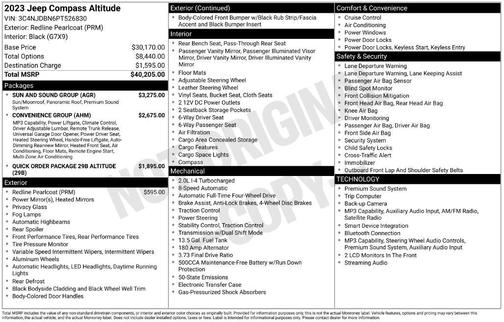 Redline Pearlcoat 2023 Jeep Compass Altitude