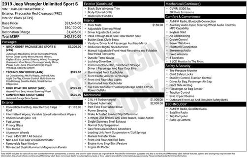 2019 Jeep Wrangler Unlimited Sport