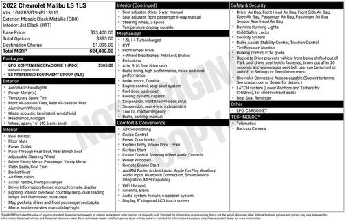 2022 Chevrolet Malibu 1LS