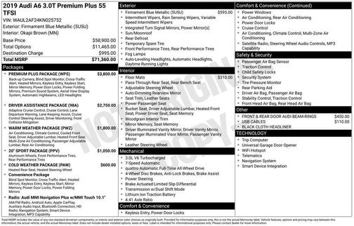 2019 Audi A6 3.0T Premium Plus