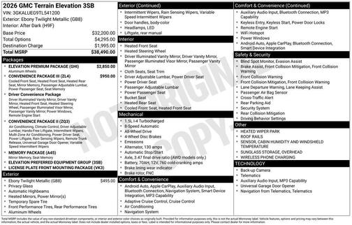 Ebony Twilight Metallic 2026 GMC Terrain Elevation