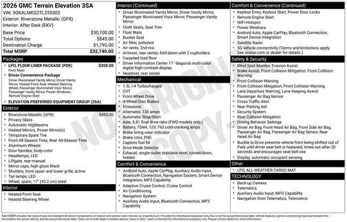 2026 GMC Terrain Elevation