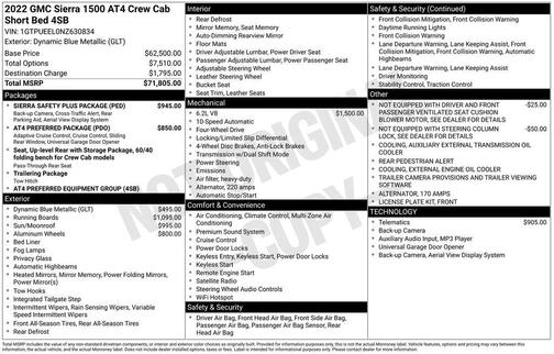 2022 GMC Sierra 1500 AT4