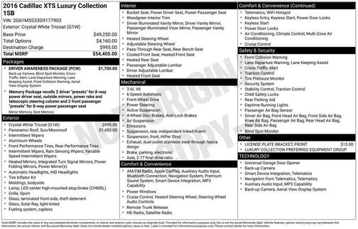 2016 Cadillac XTS Luxury Collection