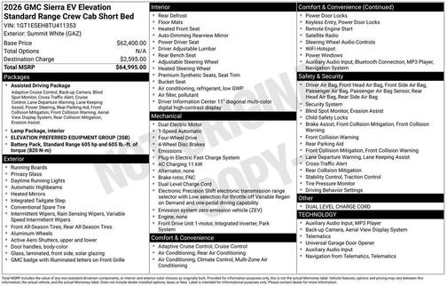 2026 GMC Sierra EV Elevation