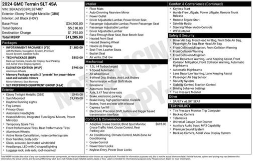 Ebony Twilight Metallic 2024 GMC Terrain SLT