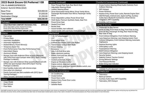 Summit White 2023 Buick Encore GX Preferred