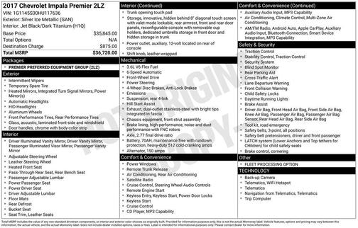 2017 Chevrolet Impala Premier 2LZ