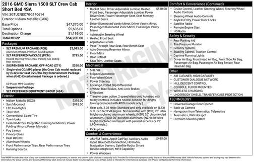 Iridium Metallic 2016 GMC Sierra 1500 SLT