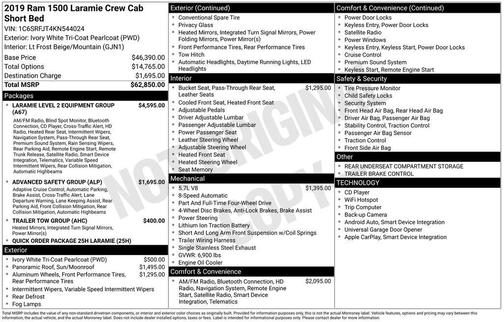 2019 RAM 1500 Laramie