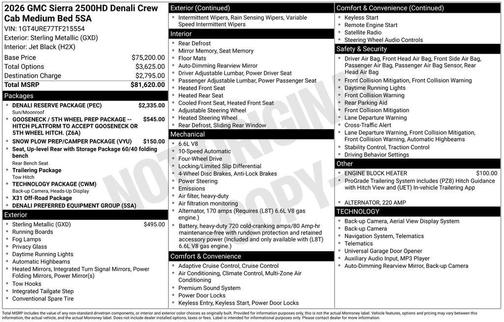 Sterling 2026 GMC Sierra 2500 Denali