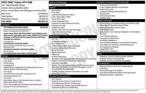 Sterling 2025 GMC Yukon AT4