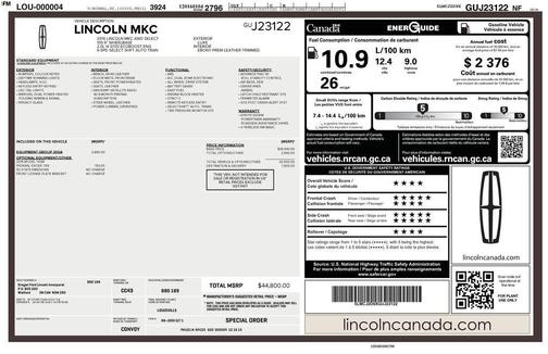 2016 Lincoln MKC Select