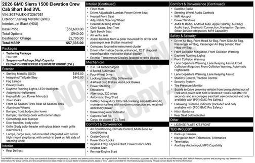 Sterling 2026 GMC Sierra 1500 Elevation