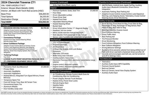 Mosaic Black Metallic 2024 Chevrolet Traverse Z71