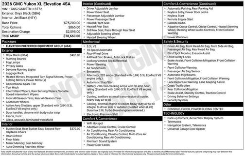 2026 GMC Yukon XL Elevation