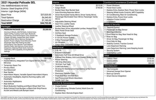 2021 Hyundai PALISADE SEL