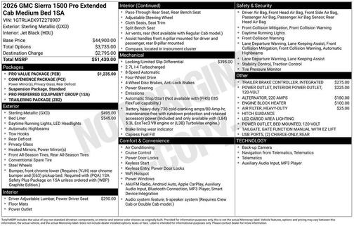 2026 GMC Sierra 1500 Pro