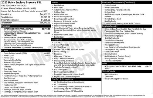 Ebony Twilight Metallic 2023 Buick Enclave Essence