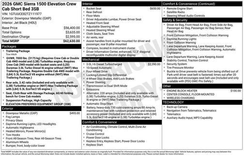 2026 GMC Sierra 1500 Elevation