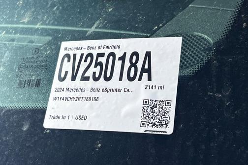 2024 Mercedes-Benz eSprinter 2500 170 WB High Roof Cargo