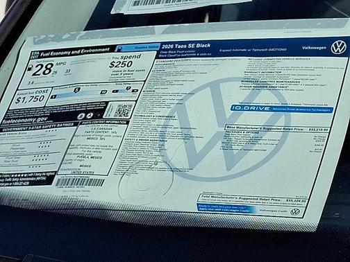 2026 Volkswagen Taos 1.5T SE Black