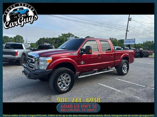 Red 2016 Ford F-250 Lariat